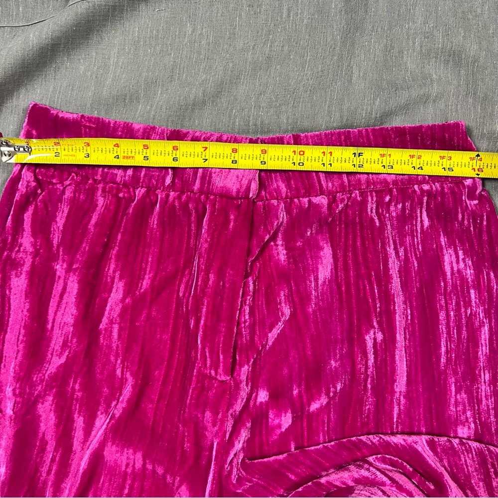 Francesca’s Magenta Pink Textured High Rise Trouser Pants Sz L NWT - Picture 9 of 12